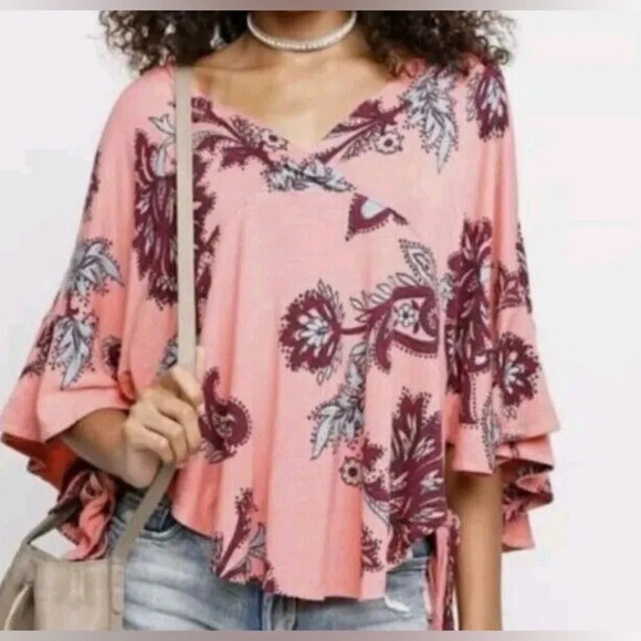 Free People NWT Maui Wowie Floral Printed Top In Passion Flower XSmall - Picture 5 of 5